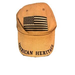 American Heritage Hat Beige Adult Used Strapback Adjustable Americana Cap